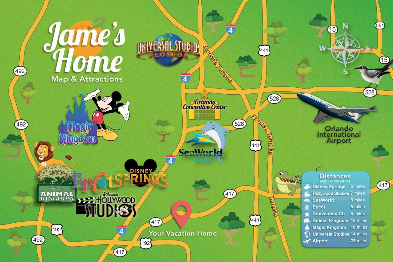 A - New 4 Bedroom Home - 5 Miles To Disney - Free Water Park - Private Pool Kissimmee Exterior foto
